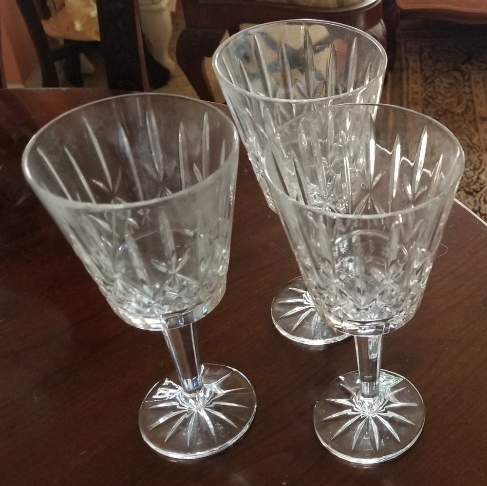 Waterford Crystal "Lismore" water goblets, 3.